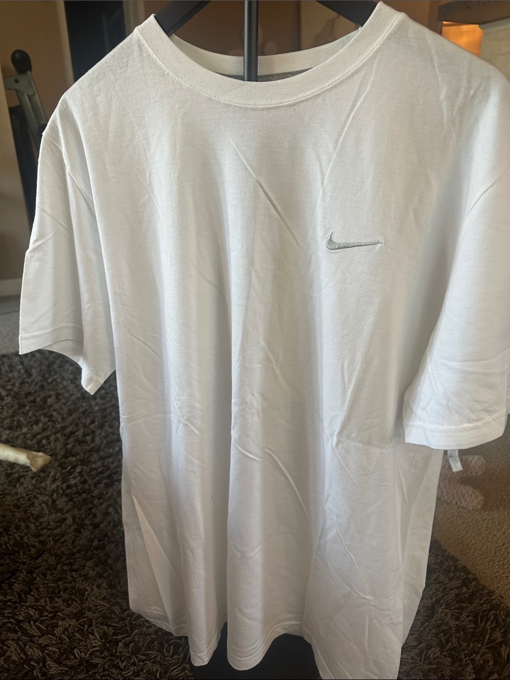 Nike White Short-Sleeve Crew Tee with Subtle Swoosh